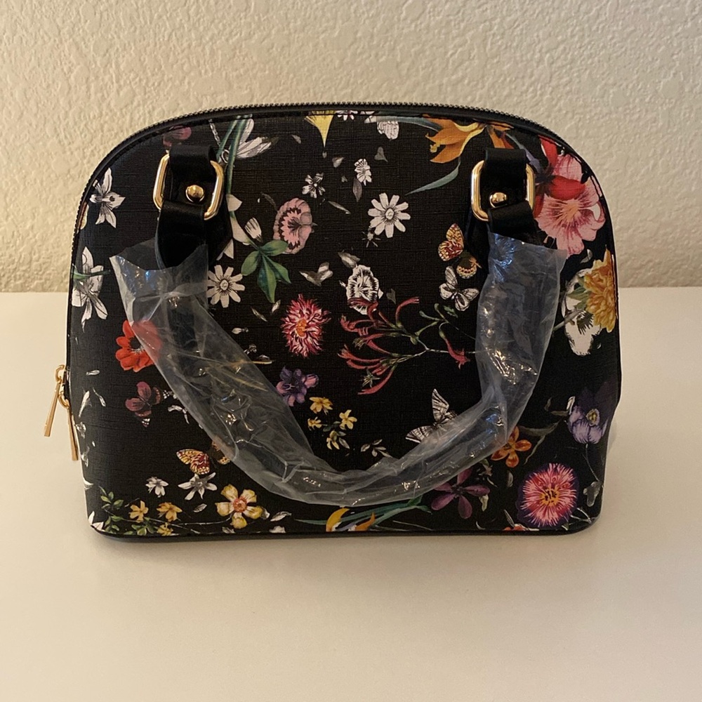 NWT/BRAND NEW Floral and Butterfly Print Small Dome Bag